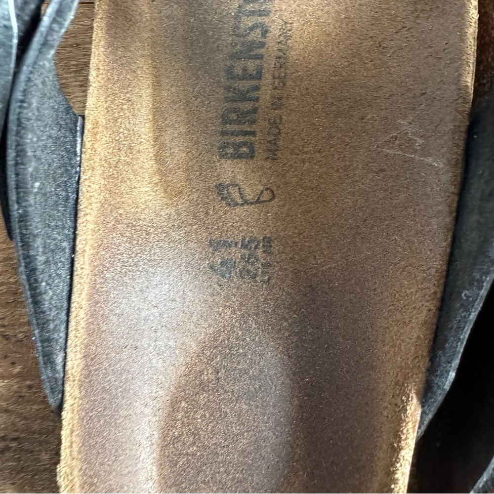 Birkenstock Gizeh Natural Leather Oiled Black Sandals size 41 - Picture 6 of 8